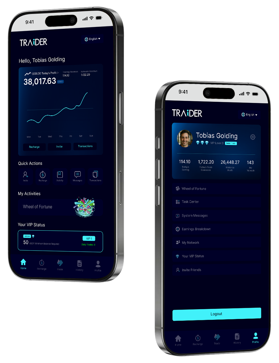 Trader App Mockups
